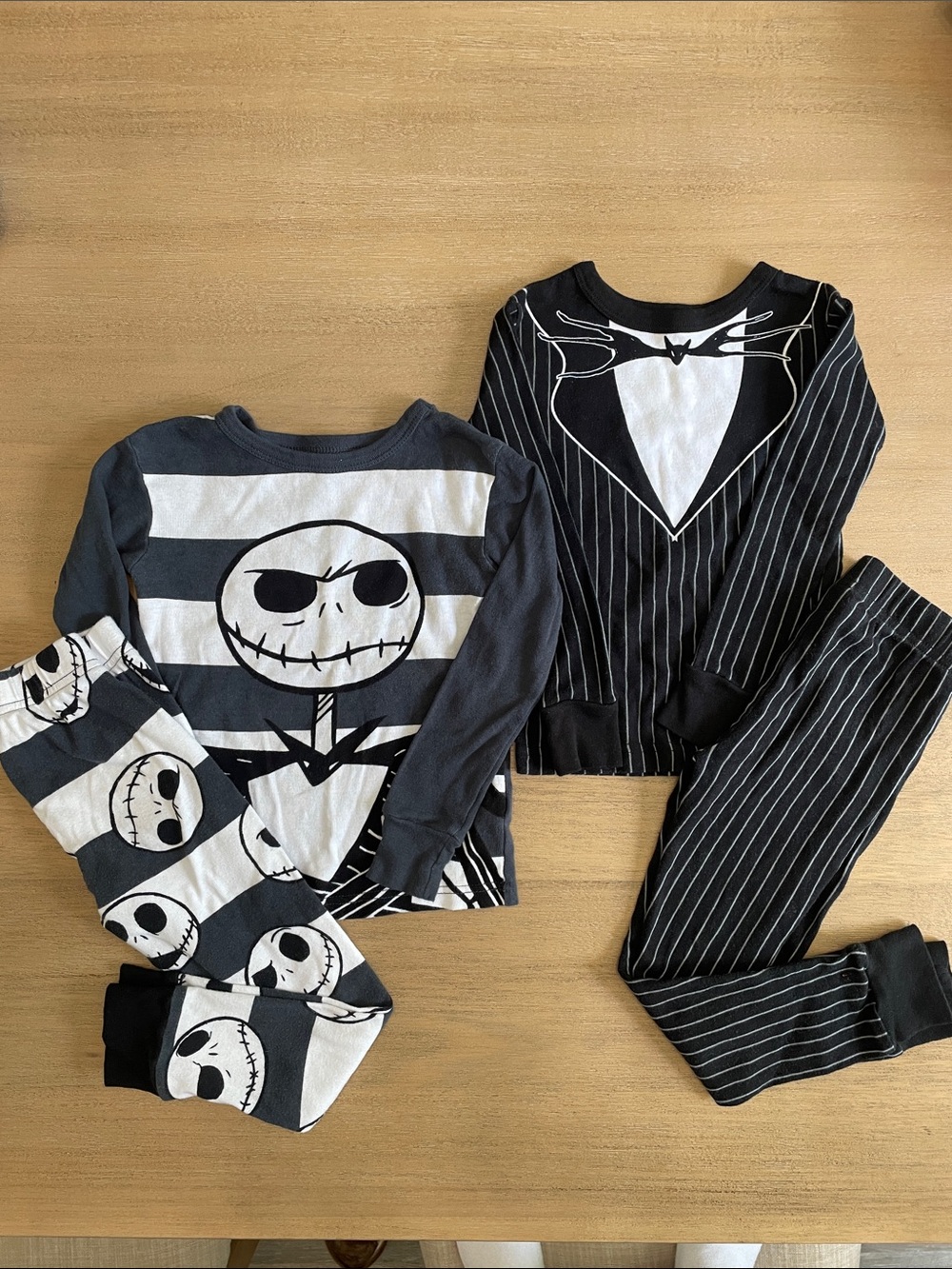 Disney The Nightmare Before Christmas Black & Gray Striped kids Sleep pajamas